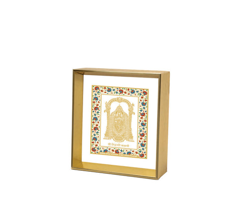 Bala ji Ji | 24kt Gold Plated Dashboard Frame White Floral