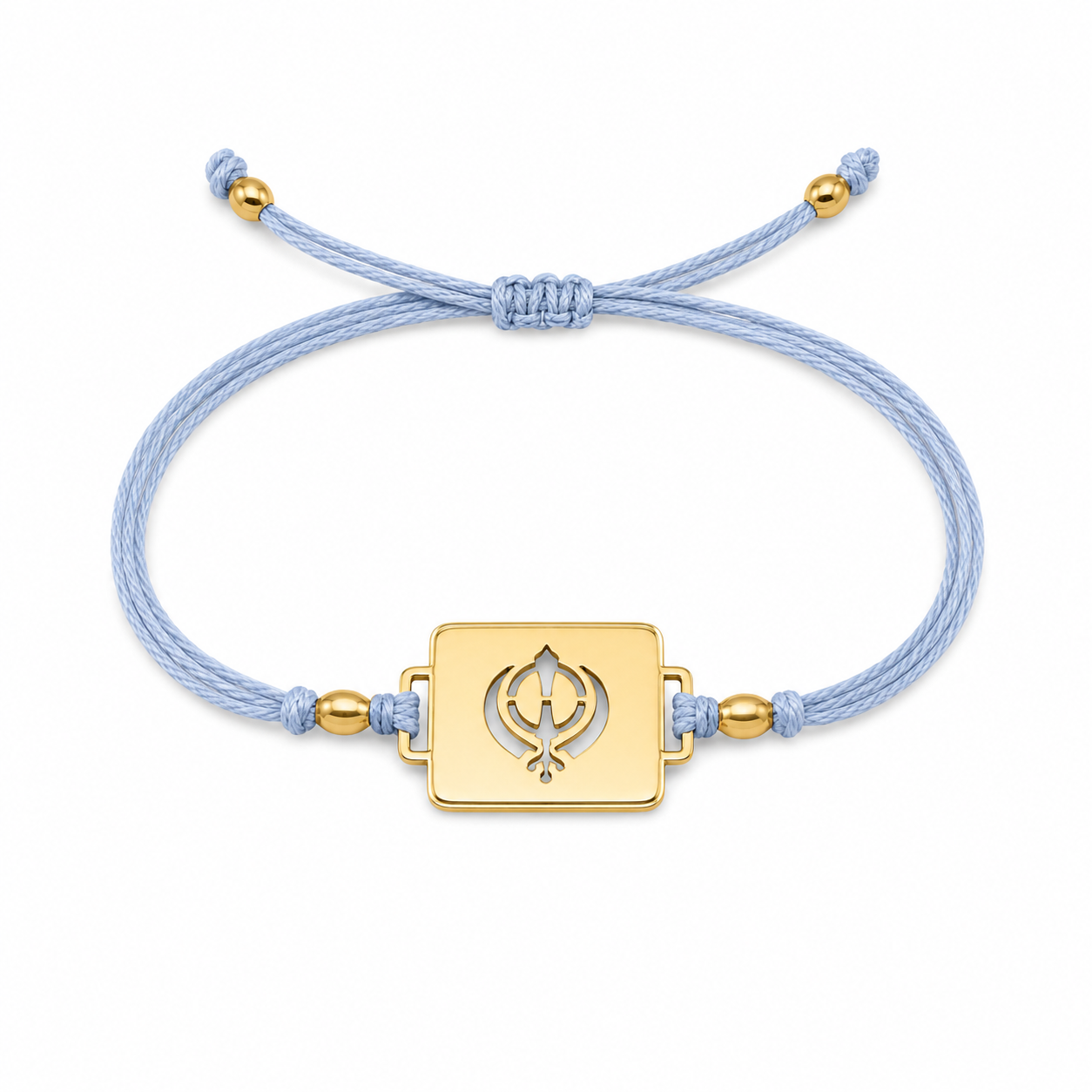 Khanda Square Rakhi | Gold Finish Rakhi