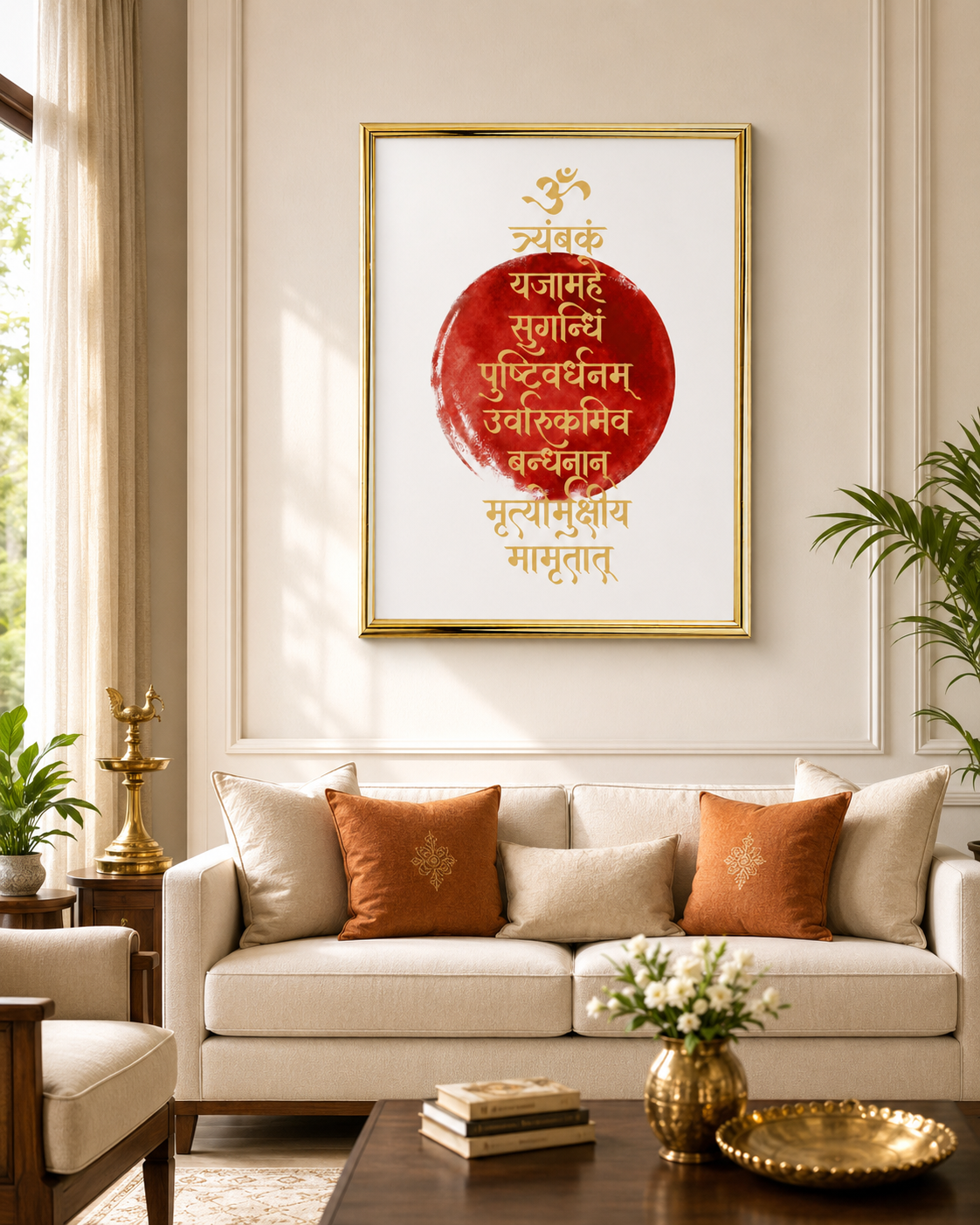 Maha Mrityunjay Mantra Frame| 24kt Gold Plated