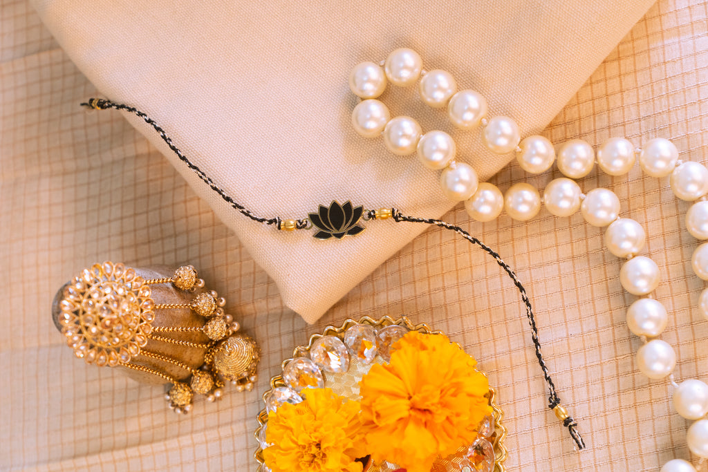 Lotus Rakhi | Gold Finish Rakhi