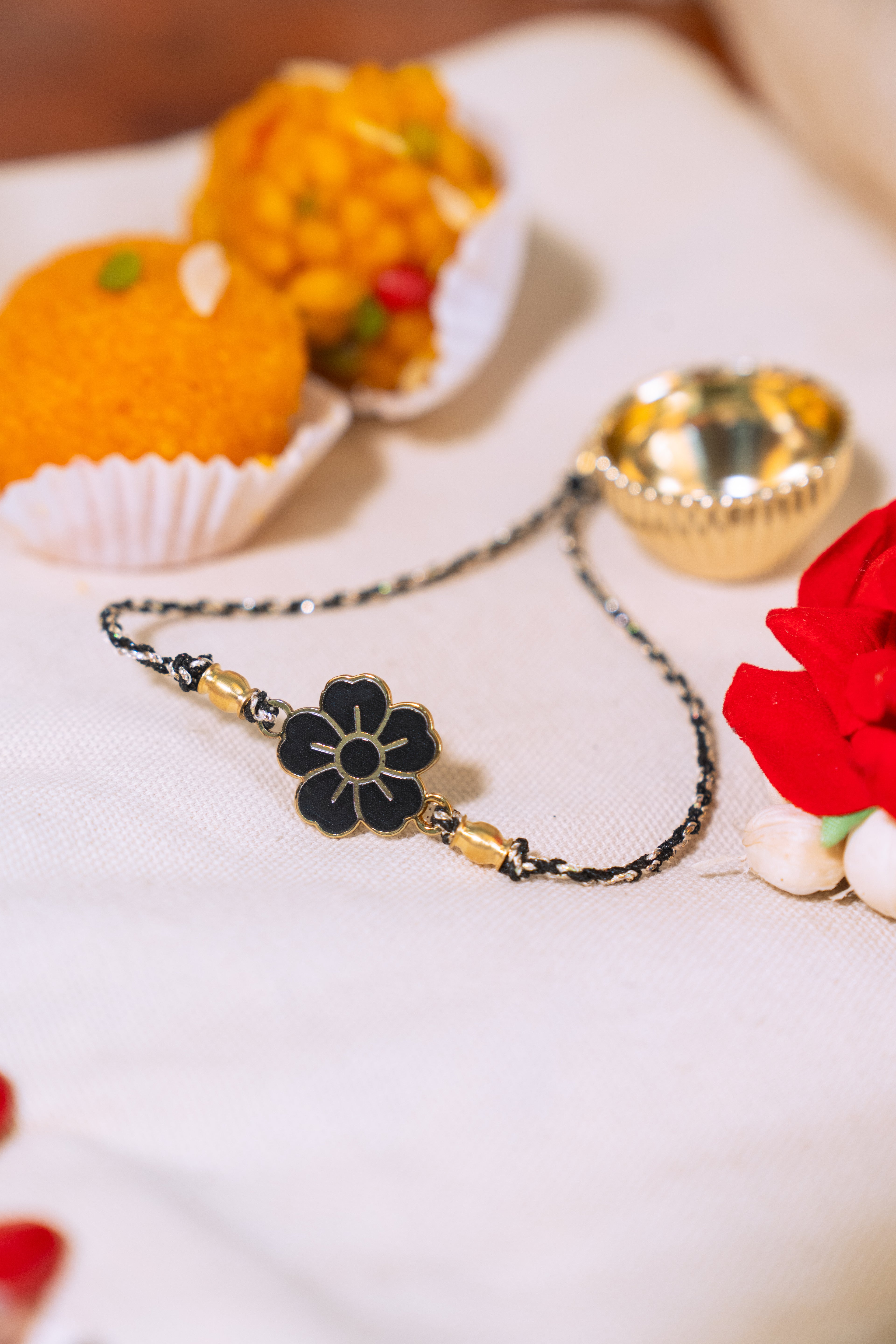 Floral Rakhi | Gold Finish Rakhi