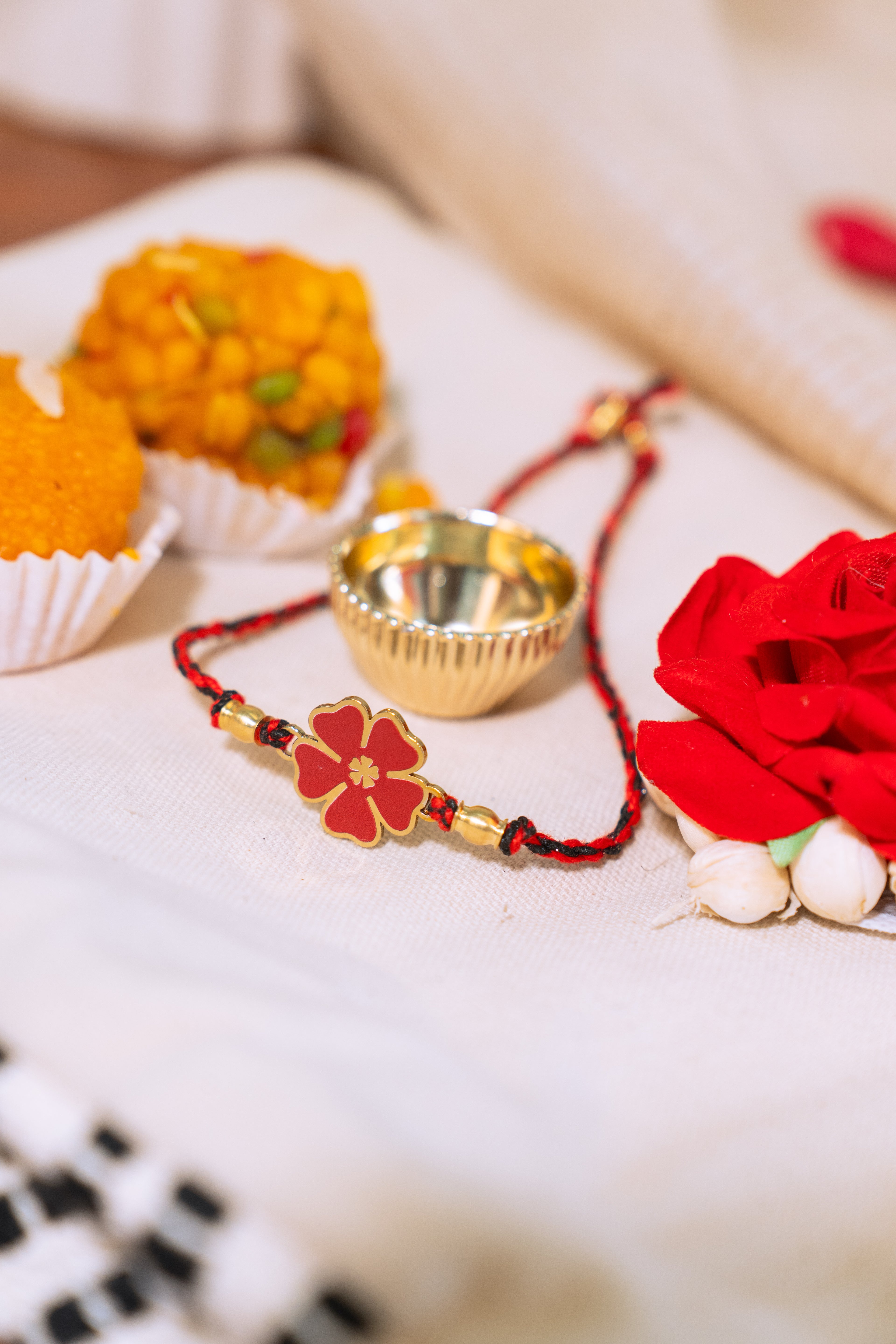 Floral Rakhi | Gold Finish Rakhi