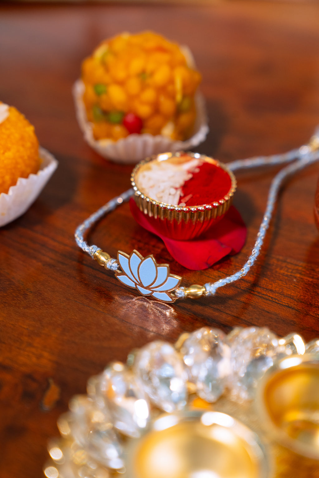 Lotus Rakhi | Gold Finish Rakhi