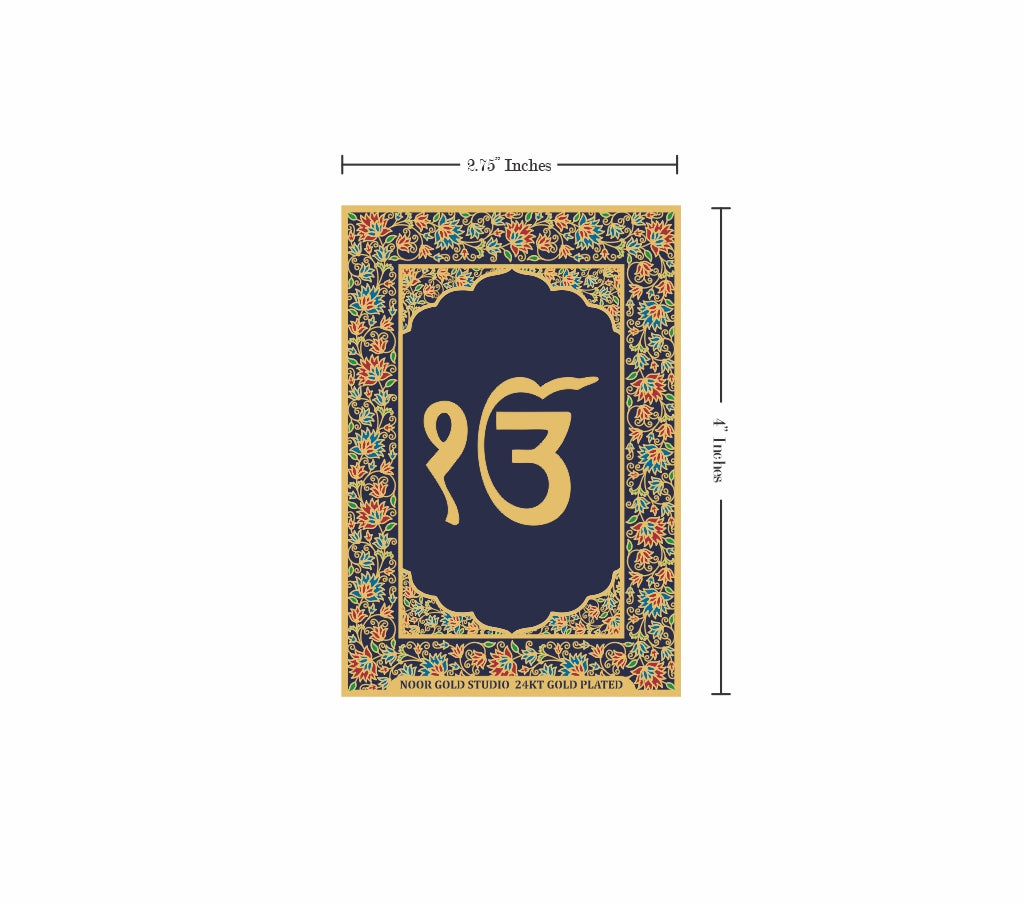 Ek Onkar | 24kt Gold Plated Fridge Magnet Navy Blue