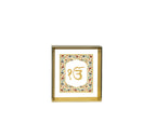 Ik Onkar | 24kt Gold Plated Dashboard Frame WhiteFloral