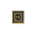 Ik Onkar | 24kt Gold Plated Dashboard Frame Black Floral