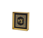 Ik Onkar | 24kt Gold Plated Dashboard Frame Black Floral