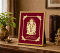 Shree Ganeshaya Velvet Gold Frame | 24 Karat Gold-Plated