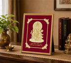 Lord Ganesh Velvet Gold Frame | 24 Karat Gold-Plated