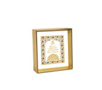 Gayatri Mantra | 24kt Gold Plated Dashboard Frame White Floral