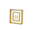 Guru Ji | 24kt Gold Plated Dashboard Frame White Floral