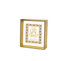 Guru Nanak Dev Ji | 24kt Gold Plated Dashboard Frame White Floral