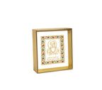 Guru Nanak Dev Ji | 24kt Gold Plated Dashboard Frame White Floral