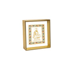 Guru Teg Bahadur Ji | 24kt Gold Plated Dashboard Frame White Floral