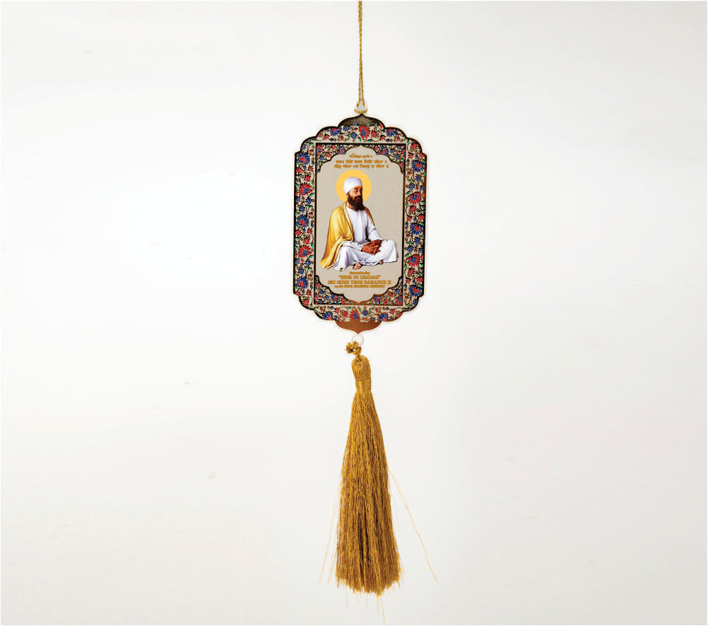Guru Teg Bahadur Ji | 24kt Gold Plated Car Hanging
