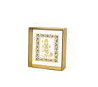 Hanuman Ji | 24kt Gold Plated Dashboard Frame White Floral