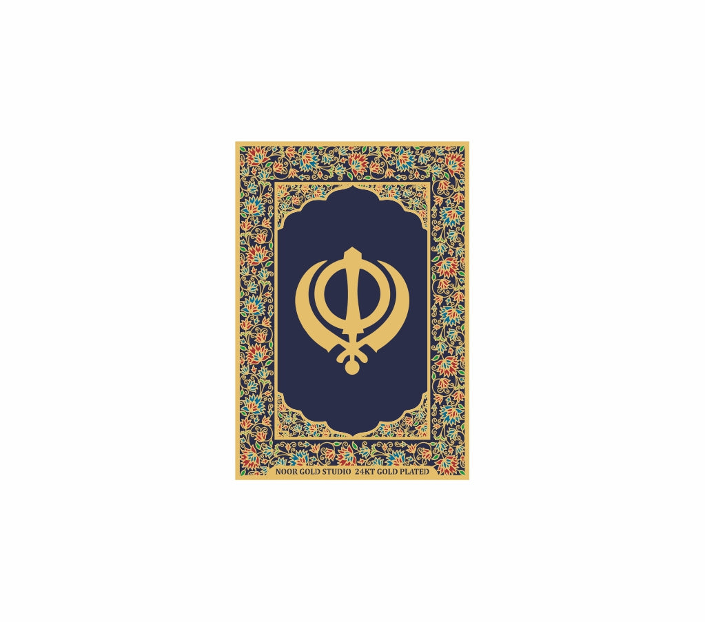 Khanda | 24kt Gold Plated Fridge Magnet Blue