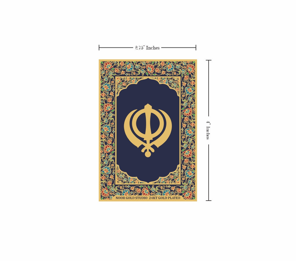 Khanda | 24kt Gold Plated Fridge Magnet Blue