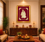 Radha Krishna Velvet Gold Frame | 24 Karat Gold-Plated Artwork