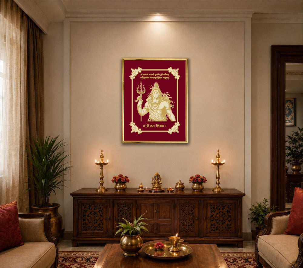 Mahadev Velvet Gold Frame | 24 Karat Gold-Plated