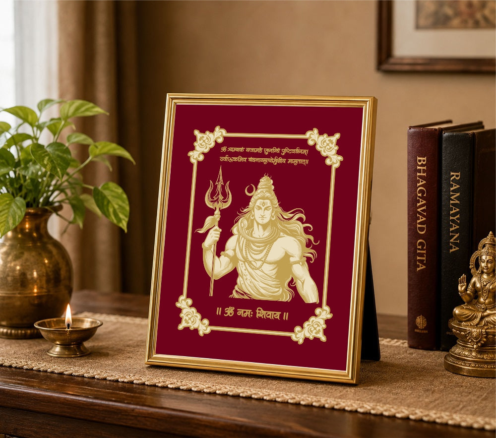 Mahadev Velvet Gold Frame | 24 Karat Gold-Plated