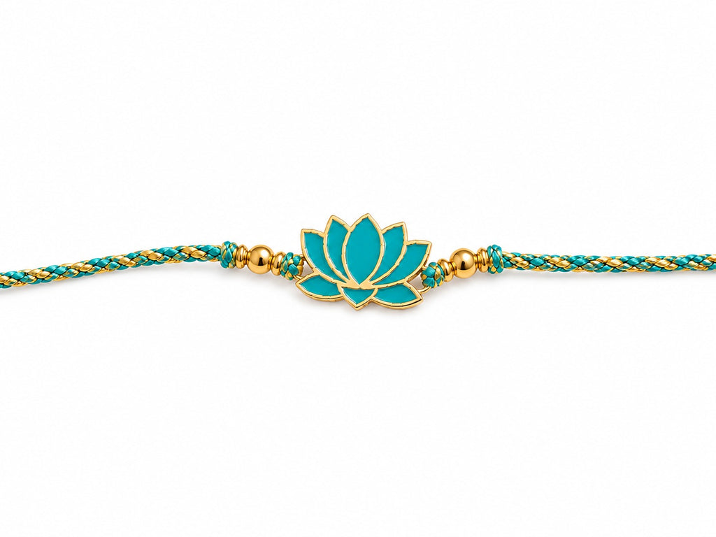 Lotus Rakhi | Gold Finish Rakhi