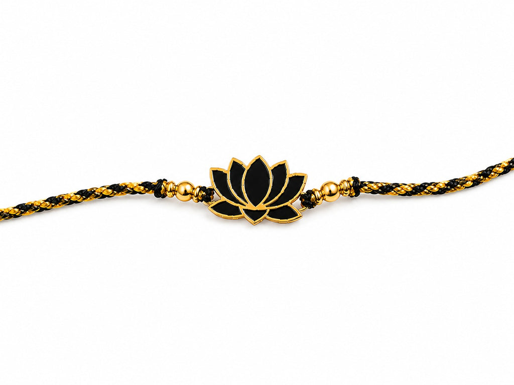 Lotus Rakhi | Gold Finish Rakhi