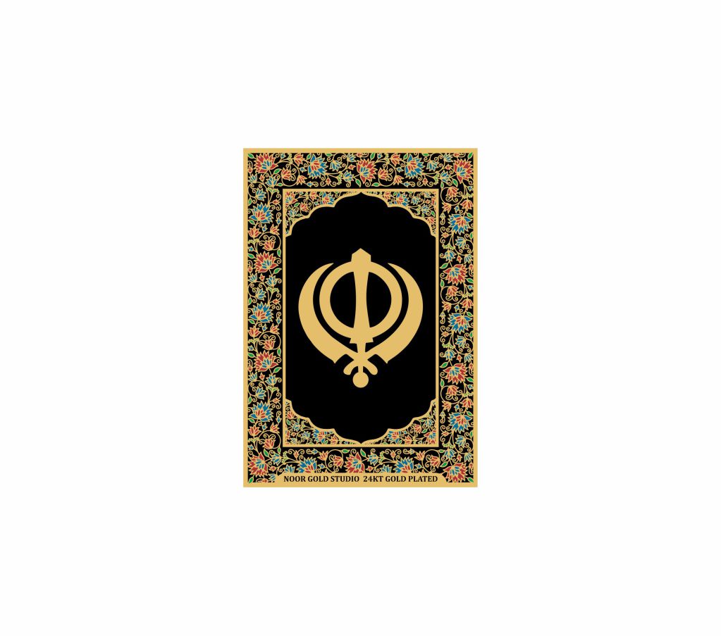 Khanda | 24kt Gold Plated Fridge Magnet Black