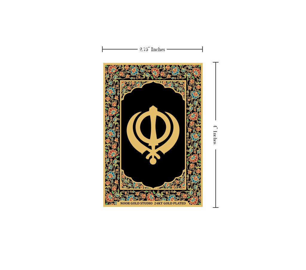 Khanda | 24kt Gold Plated Fridge Magnet Black