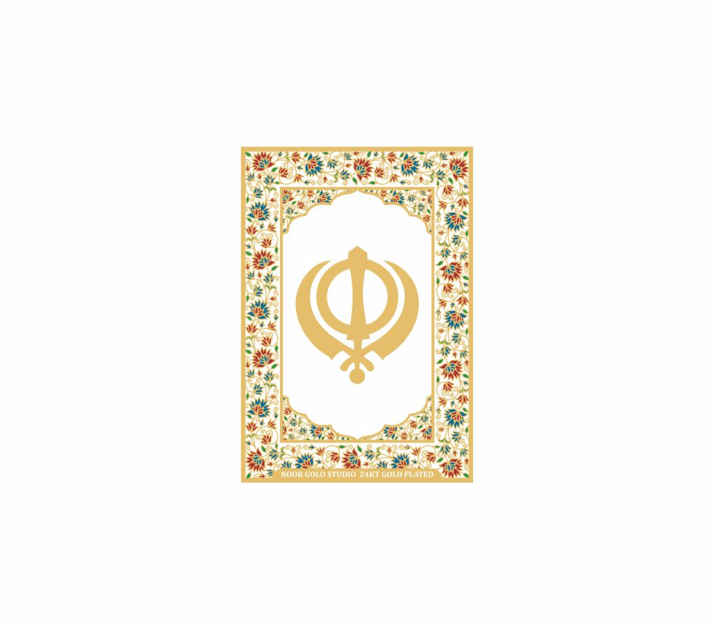 Khanda | 24kt Gold Plated Fridge Magnet Black