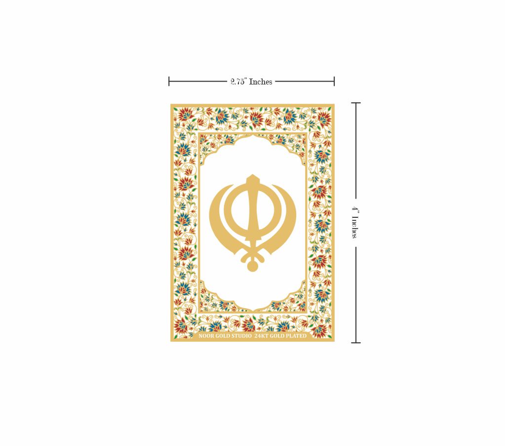 Khanda | 24kt Gold Plated Fridge Magnet Black